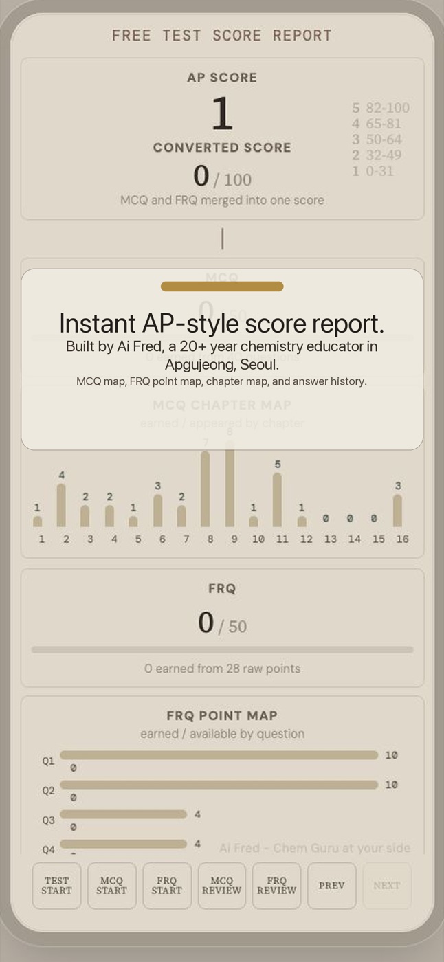 iPhone score report screen